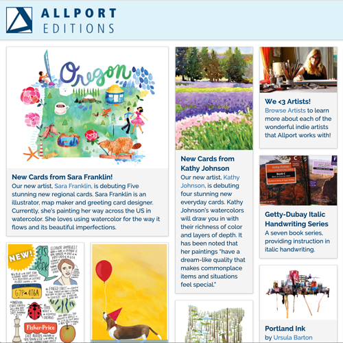 crop of the Allport Editions home page